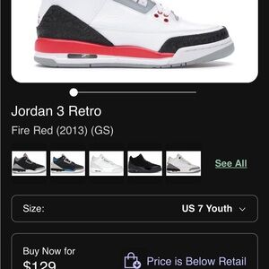 Jordan 3 Retro Fire Red with Black and White Accents